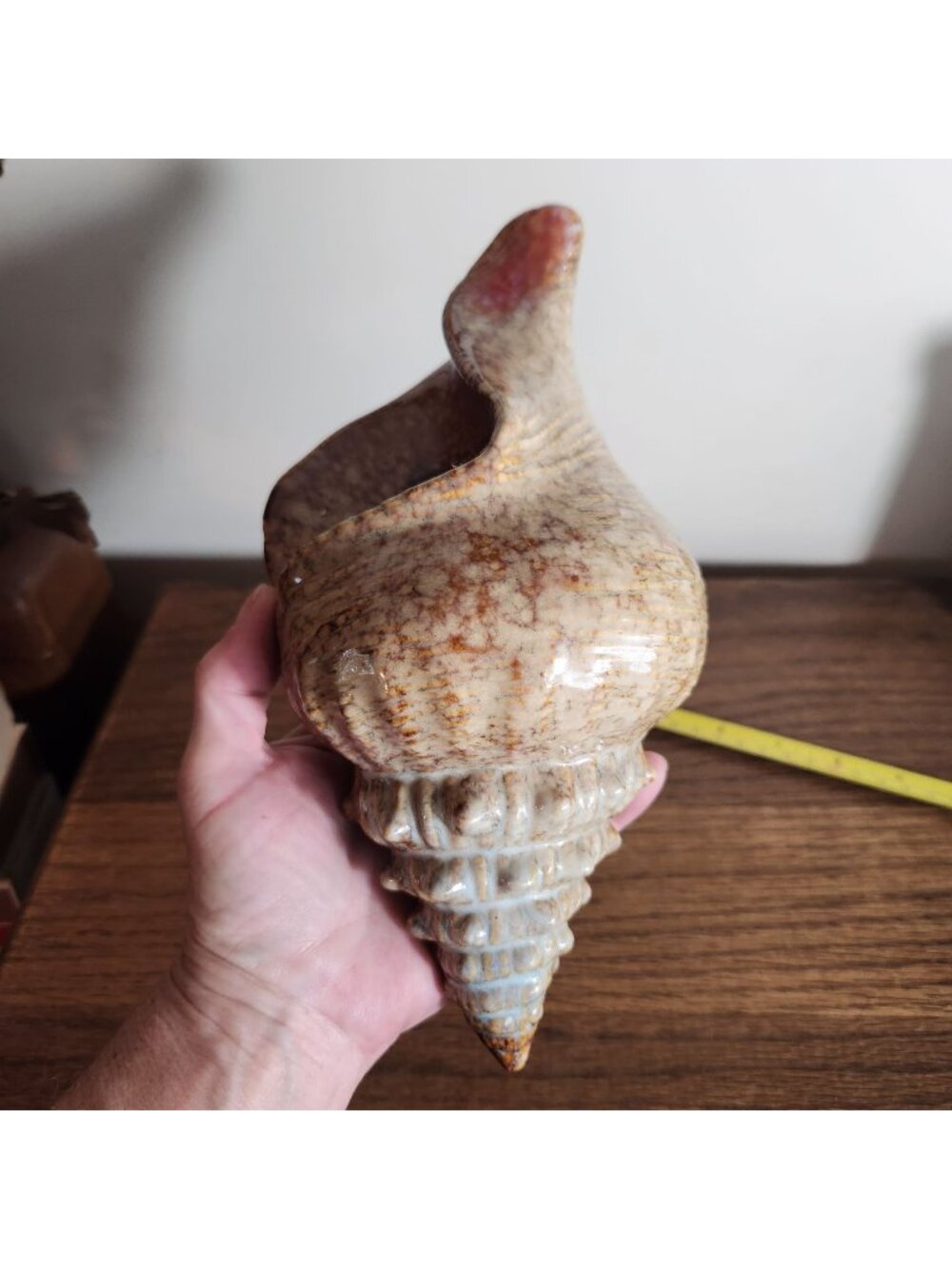 Vintage Mid-Century Modern Ceramic Seaside Shell Wall Pocket Vase
